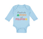 Long Sleeve Bodysuit Baby Proud to Be Irish and Filipino Boy & Girl Clothes