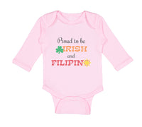 Long Sleeve Bodysuit Baby Proud to Be Irish and Filipino Boy & Girl Clothes