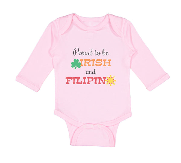 Long Sleeve Bodysuit Baby Proud to Be Irish and Filipino Boy & Girl Clothes