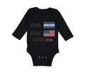 Long Sleeve Bodysuit Baby 50% Nicaraguan + 50% Usa = 100% Me Boy & Girl Clothes