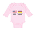 Long Sleeve Bodysuit Baby Made in America - Engineered with German Parts Cotton