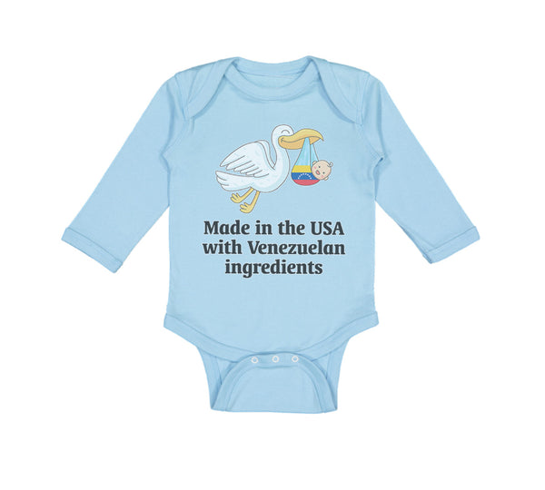 Long Sleeve Bodysuit Baby Made in The Usa with Venezuelan Ingredients Cotton