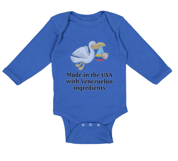 Long Sleeve Bodysuit Baby Made in The Usa with Venezuelan Ingredients Cotton