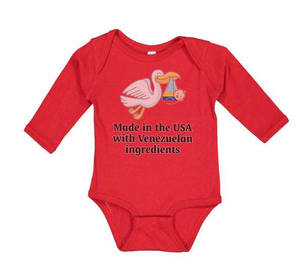Long Sleeve Bodysuit Baby Made in The Usa with Venezuelan Ingredients Cotton