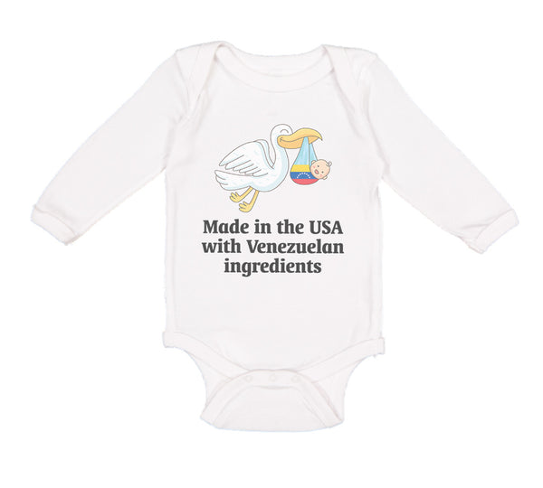 Long Sleeve Bodysuit Baby Made in The Usa with Venezuelan Ingredients Cotton