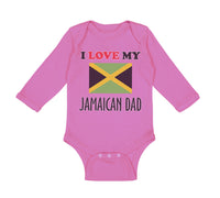 Long Sleeve Bodysuit Baby I Love My Jamaican Dad Style B Boy & Girl Clothes