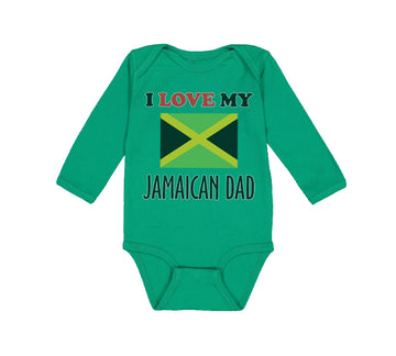 Long Sleeve Bodysuit Baby I Love My Jamaican Dad Style B Boy & Girl Clothes