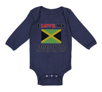 Long Sleeve Bodysuit Baby I Love My Jamaican Dad Style B Boy & Girl Clothes