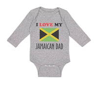 Long Sleeve Bodysuit Baby I Love My Jamaican Dad Style B Boy & Girl Clothes