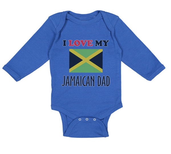Long Sleeve Bodysuit Baby I Love My Jamaican Dad Style B Boy & Girl Clothes