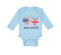 Long Sleeve Bodysuit Baby 50% British + 50% American = 100% Cute Cotton