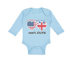 Long Sleeve Bodysuit Baby 50% British + 50% American = 100% Cute Cotton - Cute Rascals