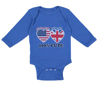 Long Sleeve Bodysuit Baby 50% British + 50% American = 100% Cute Cotton - Cute Rascals