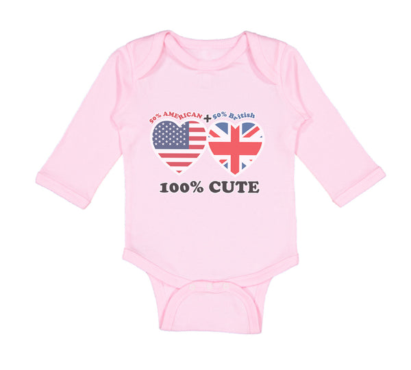 Long Sleeve Bodysuit Baby 50% British + 50% American = 100% Cute Cotton - Cute Rascals