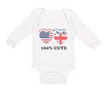 Long Sleeve Bodysuit Baby 50% British + 50% American = 100% Cute Cotton - Cute Rascals