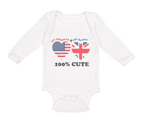 Long Sleeve Bodysuit Baby 50% British + 50% American = 100% Cute Cotton - Cute Rascals