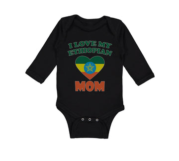 Long Sleeve Bodysuit Baby I Love My Ethiopian Mom Boy & Girl Clothes Cotton