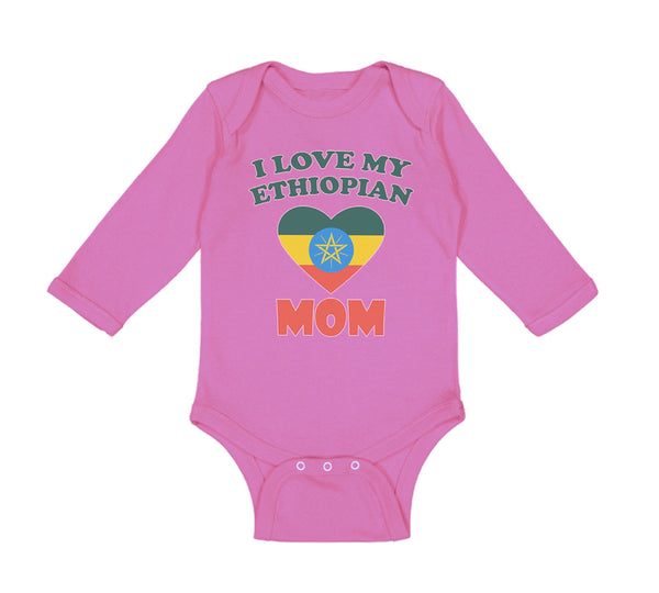 Long Sleeve Bodysuit Baby I Love My Ethiopian Mom Boy & Girl Clothes Cotton