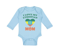 Long Sleeve Bodysuit Baby I Love My Ethiopian Mom Boy & Girl Clothes Cotton