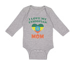 Long Sleeve Bodysuit Baby I Love My Ethiopian Mom Boy & Girl Clothes Cotton