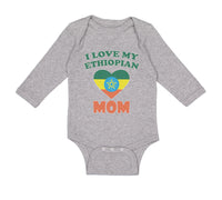 Long Sleeve Bodysuit Baby I Love My Ethiopian Mom Boy & Girl Clothes Cotton