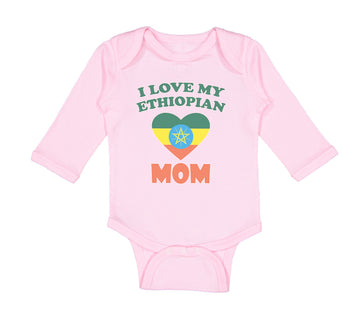 Long Sleeve Bodysuit Baby I Love My Ethiopian Mom Boy & Girl Clothes Cotton