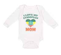 Long Sleeve Bodysuit Baby I Love My Ethiopian Mom Boy & Girl Clothes Cotton