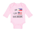 Long Sleeve Bodysuit Baby 50% Philippines + 50% American = 100% Awesome Cotton - Cute Rascals