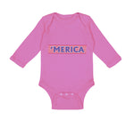 Long Sleeve Bodysuit Baby Merica Forth of July Boy & Girl Clothes Cotton