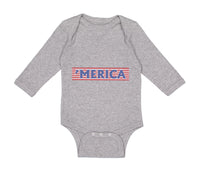 Long Sleeve Bodysuit Baby Merica Forth of July Boy & Girl Clothes Cotton