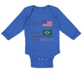 Long Sleeve Bodysuit Baby 50% Brazilian 50% American = 100% Awesome Cotton