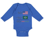 Long Sleeve Bodysuit Baby 50% Brazilian 50% American = 100% Awesome Cotton - Cute Rascals