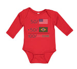 Long Sleeve Bodysuit Baby 50% Brazilian 50% American = 100% Awesome Cotton - Cute Rascals