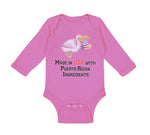 Long Sleeve Bodysuit Baby Made in The Usa with Puerto Rican Ingredients Cotton