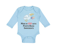 Long Sleeve Bodysuit Baby Made in The Usa with Puerto Rican Ingredients Cotton