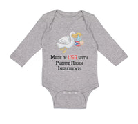 Long Sleeve Bodysuit Baby Made in The Usa with Puerto Rican Ingredients Cotton