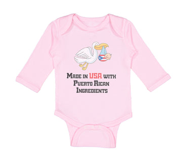 Long Sleeve Bodysuit Baby Made in The Usa with Puerto Rican Ingredients Cotton