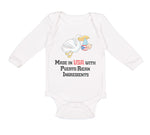 Long Sleeve Bodysuit Baby Made in The Usa with Puerto Rican Ingredients Cotton