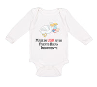 Long Sleeve Bodysuit Baby Made in The Usa with Puerto Rican Ingredients Cotton