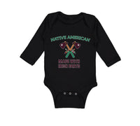 Long Sleeve Bodysuit Baby Native American Made with Irish Parts Cotton