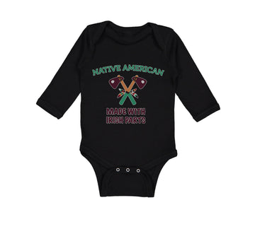 Long Sleeve Bodysuit Baby Native American Made with Irish Parts Cotton