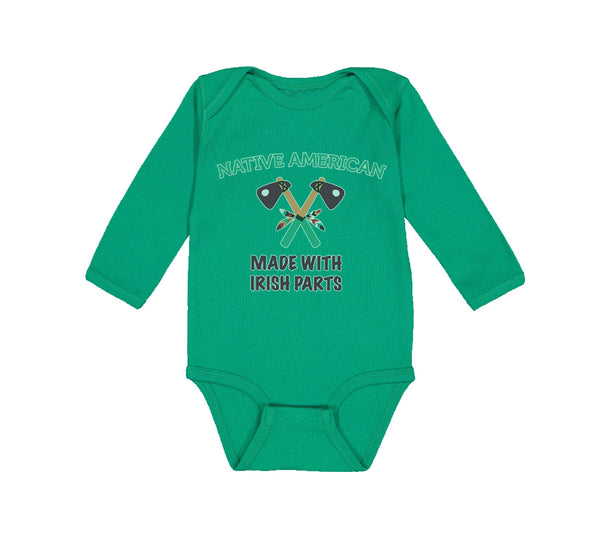Long Sleeve Bodysuit Baby Native American Made with Irish Parts Cotton