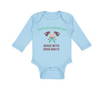 Long Sleeve Bodysuit Baby Native American Made with Irish Parts Cotton