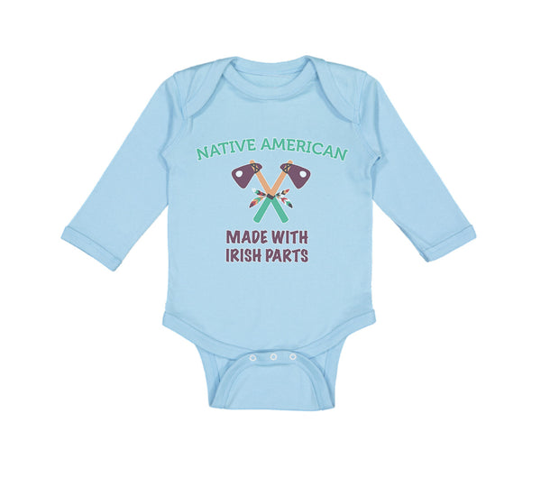 Long Sleeve Bodysuit Baby Native American Made with Irish Parts Cotton