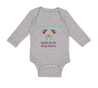 Long Sleeve Bodysuit Baby Native American Made with Irish Parts Cotton