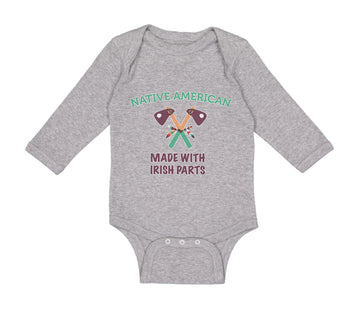 Long Sleeve Bodysuit Baby Native American Made with Irish Parts Cotton