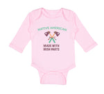Long Sleeve Bodysuit Baby Native American Made with Irish Parts Cotton