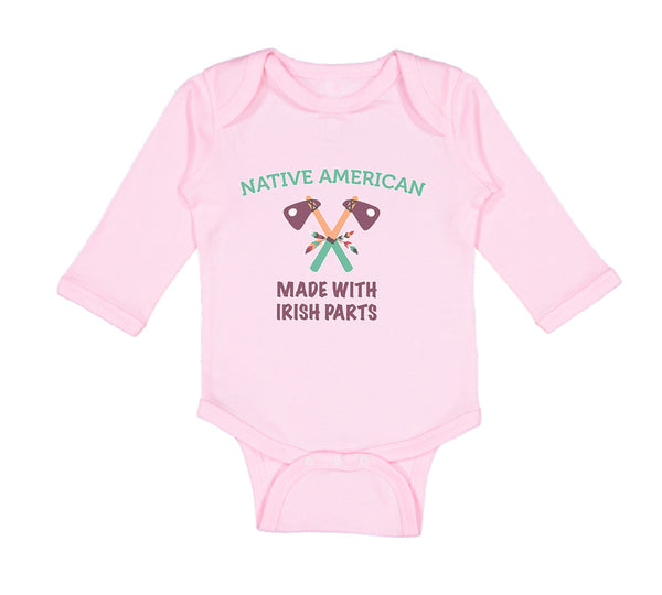 Long Sleeve Bodysuit Baby Native American Made with Irish Parts Cotton
