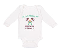 Long Sleeve Bodysuit Baby Native American Made with Irish Parts Cotton