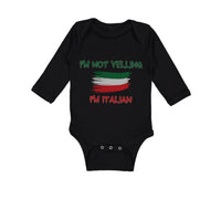 Long Sleeve Bodysuit Baby I'M Not Yelling I'M Italian Boy & Girl Clothes Cotton
